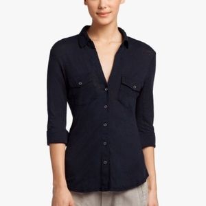 NWT James Perse Slub Button Down Knit Top